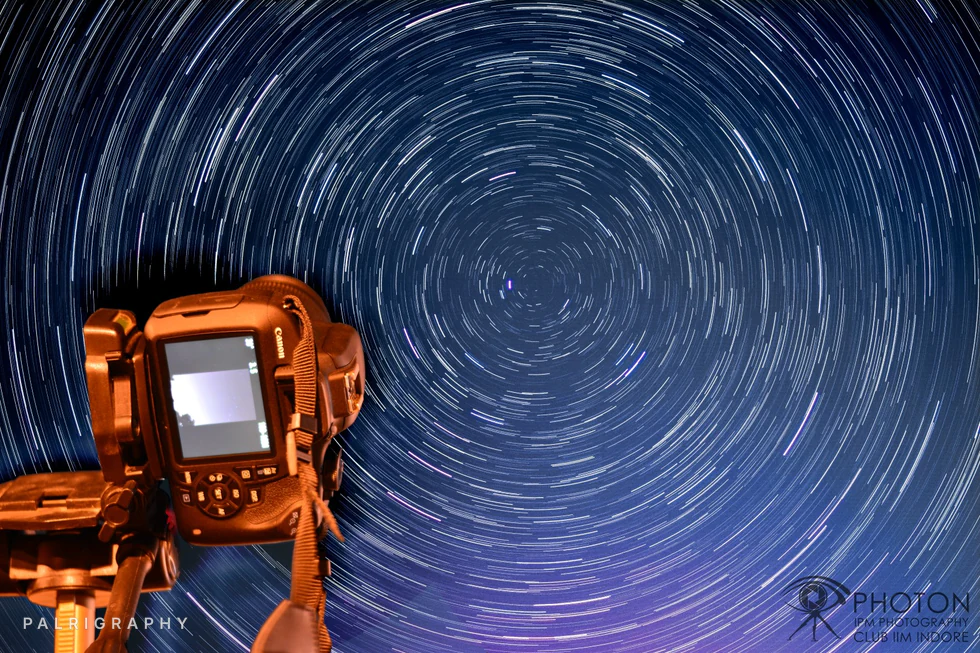 The camera and the North Star — star trails photograph by Raghav Palriwala (Palrigraphy)